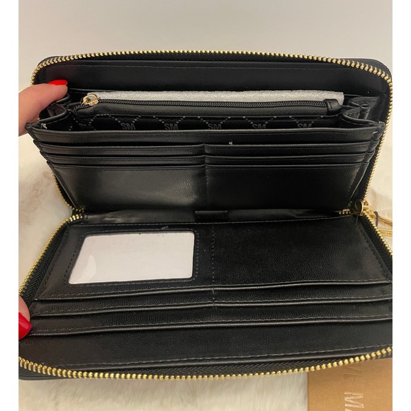 Steve Madden BZIP-SN LUNAR NEW YEAR of‎ the SNAKE Black Wristlet Wallet